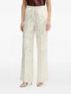 Silvian Heach Patterned Drawstring-fastening Palazzo Pants In White