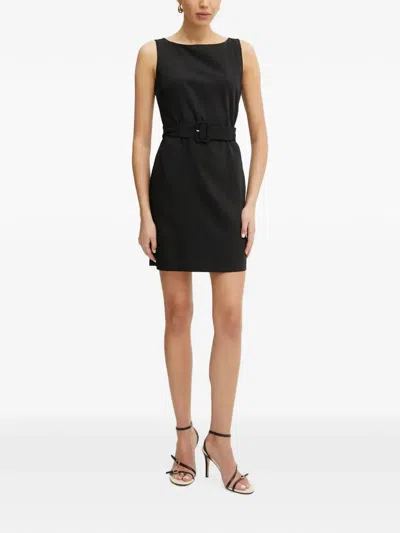 Silvian Heach Plina Belted Sleeveless Mini Dress In Black