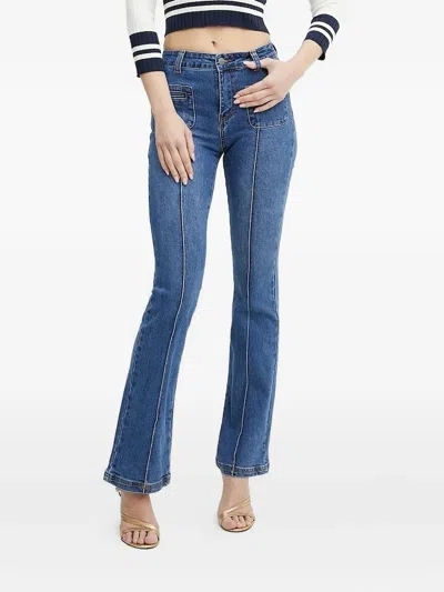 Silvian Heach Pocket-detail Flare Jeans In Blue