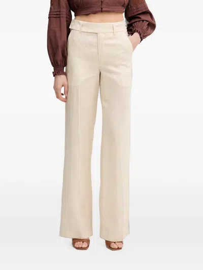 Silvian Heach Pressed-crease Wide-leg Trousers In Neutral