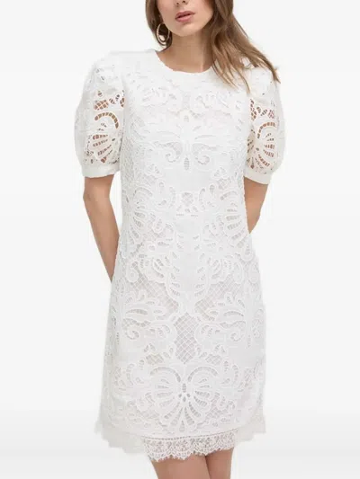 SILVIAN HEACH PUFF-SLEEVE LACE MINI-DRESS