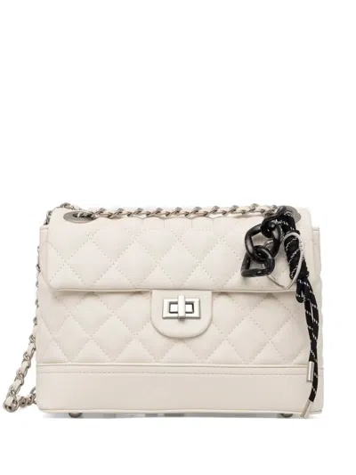 Silvian Heach Quilted Leather-chain Cross Body Bag In White