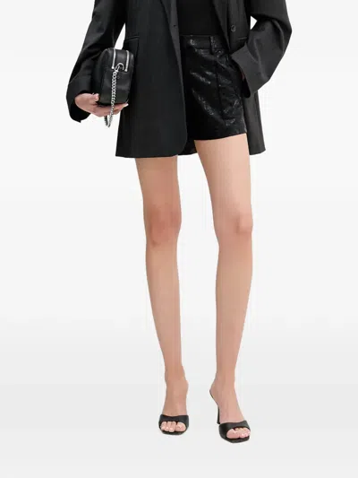Silvian Heach Rabad Belt-loops Textured Shorts In Black