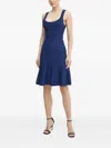 Silvian Heach Ribbed Flared Dress In Blue