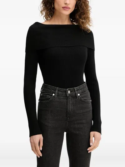 Silvian Heach Ribbed Sweater In Black