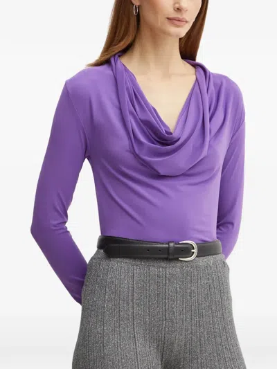 Silvian Heach Rosiz Langarmshirt Mit Drapiertem Ausschnitt In Purple