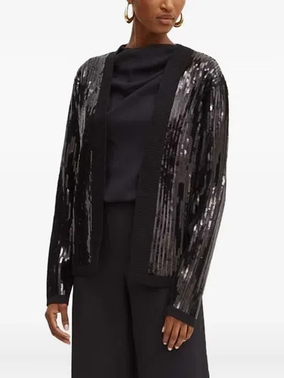 Silvian Heach Sequin-embellished Cardigan In Black