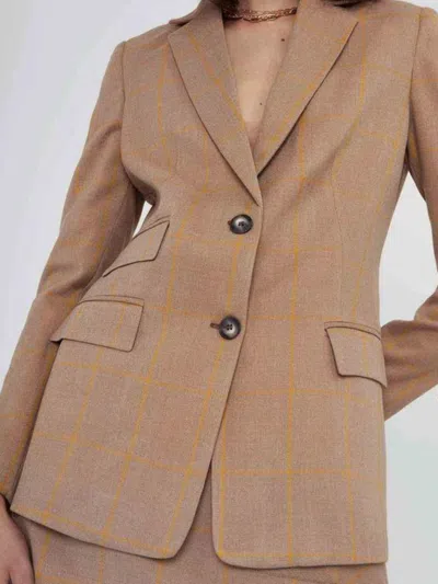 Silvian Heach Single Breasted Checked Jacket In Marrone