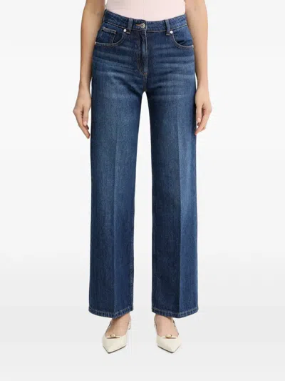 Silvian Heach Stever Pressed-crease Faded-effect Jeans In Blue
