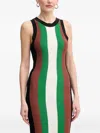 Silvian Heach Sleeveless Fringe Sweater Midi Dress In Green