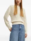 Silvian Heach Textured Crew-neck Sweater In White