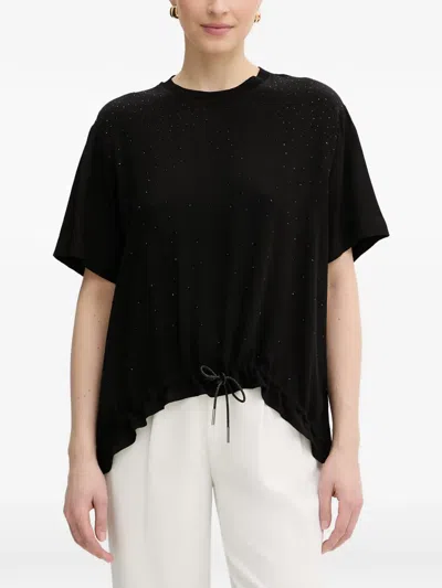 Silvian Heach Tibbig Crystal-embellished Top In Black