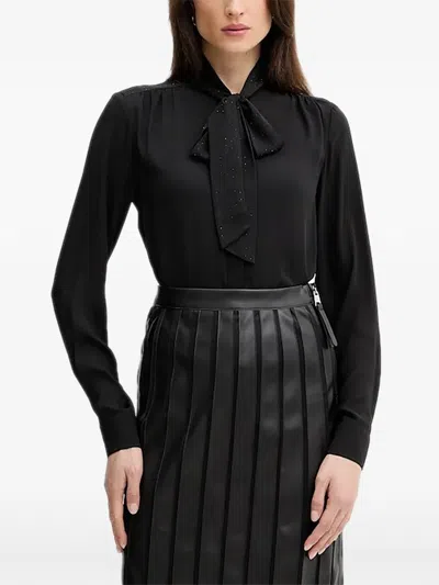 Silvian Heach Tie-neck Blouse In Black