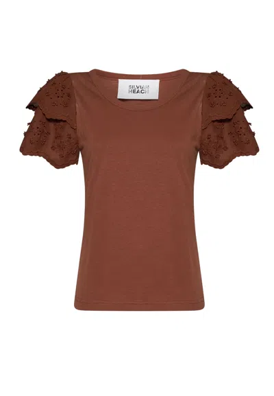 Silvian Heach T-shirt Thupan In Brown