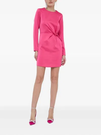 Silvian Heach Twist-detail Satin Dress In Pink