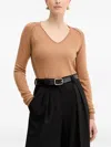 Silvian Heach V-neck Embellished Sweater In Brown