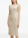 Silvian Heach V-neck Midi Dress In Neutral