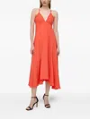 Silvian Heach V-neck Midi Dress In Orange