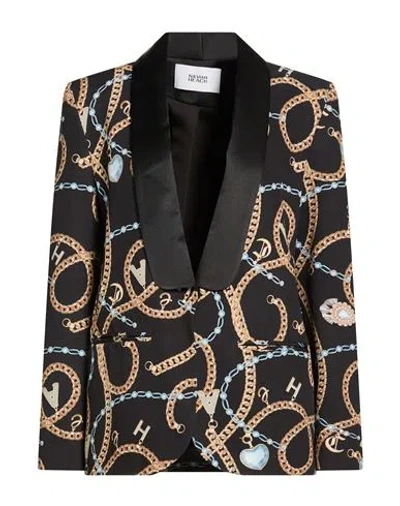 Silvian Heach Woman Blazer Black Size 12 Nylon, Polyester