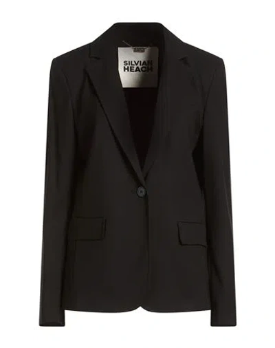 Silvian Heach Woman Blazer Black Size 12 Polyester, Viscose, Elastane