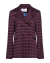 Silvian Heach Woman Blazer Garnet Size 10 Viscose, Polyester, Metallic Fiber, Polyamide, Elastane In Red