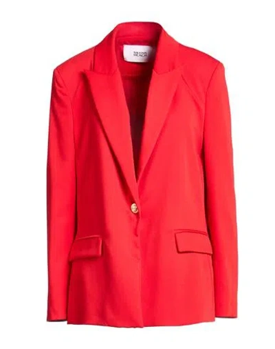Silvian Heach Woman Blazer Red Size 10 Polyester, Viscose, Elastane