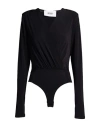 Silvian Heach Woman Bodysuit Black Size S Polyester, Elastane In Black