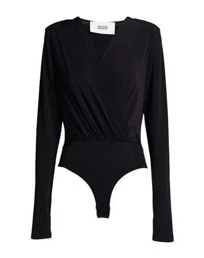 Silvian Heach Woman Bodysuit Black Size S Polyester, Elastane