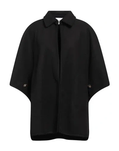 Silvian Heach Woman Cape Black Size 6 Polyester In Black