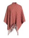 Silvian Heach Woman Cape Brick Size Onesize Viscose, Polyester, Nylon In Brown