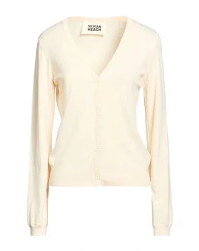 Silvian Heach Woman Cardigan Cream Size L Viscose, Polyester In Neutral
