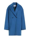 Silvian Heach Woman Coat Azure Size 4 Polyester, Viscose In Blue