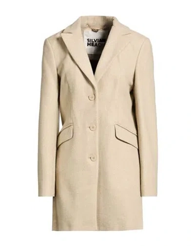 Silvian Heach Woman Coat Beige Size 12 Polyester In Neutral