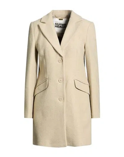 Silvian Heach Woman Coat Cream Size 12 Polyester In Neutral