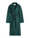 Silvian Heach Woman Coat Emerald Green Size 4 Polyester, Viscose In Green