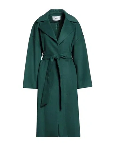 Silvian Heach Woman Coat Emerald Green Size 4 Polyester, Viscose