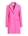 Silvian Heach Woman Coat Fuchsia Size 10 Polyester In Pink