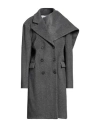 Silvian Heach Woman Coat Grey Size 10 Polyester, Viscose In Grey