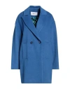 Silvian Heach Woman Coat Pastel Blue Size 10 Polyester, Viscose
