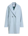 Silvian Heach Woman Coat Sky Blue Size 8 Polyester, Viscose
