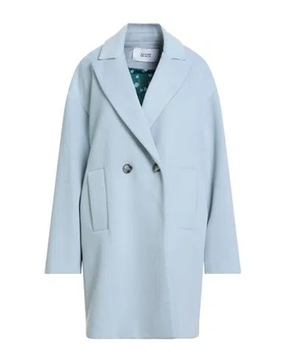 Silvian Heach Woman Coat Sky Blue Size 8 Polyester, Viscose