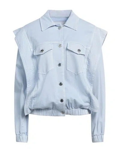 Silvian Heach Woman Denim Outerwear Sky Blue Size 8 Cotton, Elastane