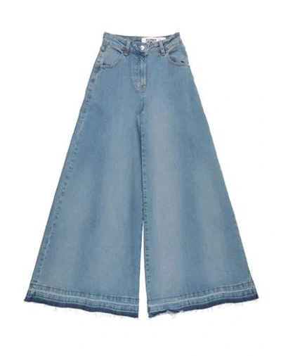 Silvian Heach Woman Jeans Blue Size 30 Cotton, Elastane In Animal Print