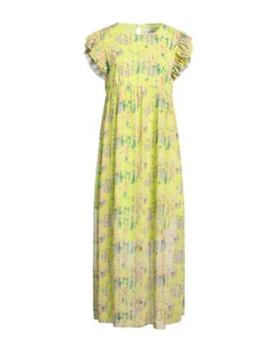 Silvian Heach Woman Maxi Dress Acid Green Size 6 Polyester
