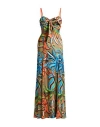 Silvian Heach Woman Maxi Dress Military Green Size 8 Polyester In Multi