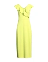Silvian Heach Woman Midi Dress Acid Green Size 6 Polyester