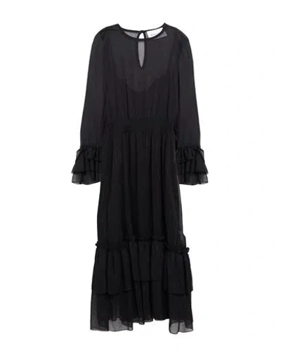 Silvian Heach Woman Midi Dress Black Size 4 Polyester