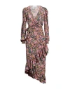 Silvian Heach Woman Midi Dress Black Size 6 Polyester In Black