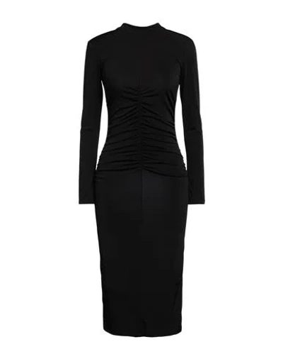 Silvian Heach Woman Midi Dress Black Size 4 Polyester, Elastane