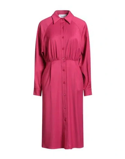 Silvian Heach Woman Midi Dress Magenta Size 4 Polyester, Viscose, Elastane In Pink